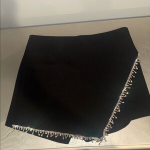 Elegant Black Skort with Rhinestone Trim